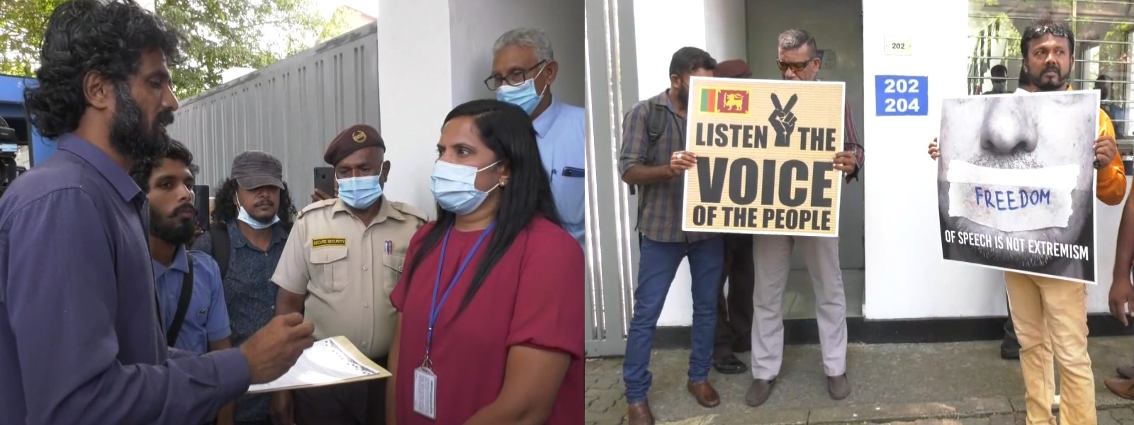 Protest against PTA near UN Colombo Office